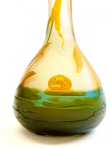 Emile Gallé - Important Vase art nouveau "Libellule" - Antiquités Art Nouveau