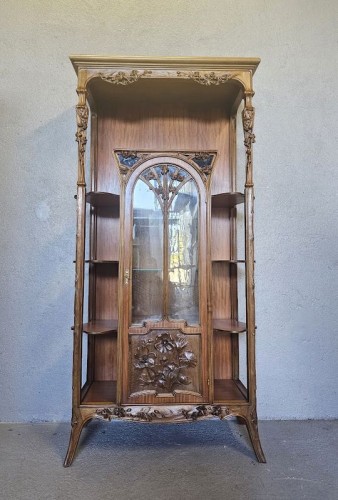 Mobilier Bibliothéque, vitrine - Louis Majorelle - Vitrine Art nouveau "Clématites" 