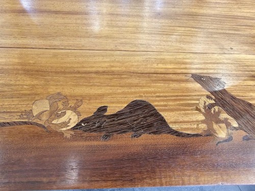 Louis Majorelle -Table à thé Art nouveau "Noisetier et souris" - Art nouveau