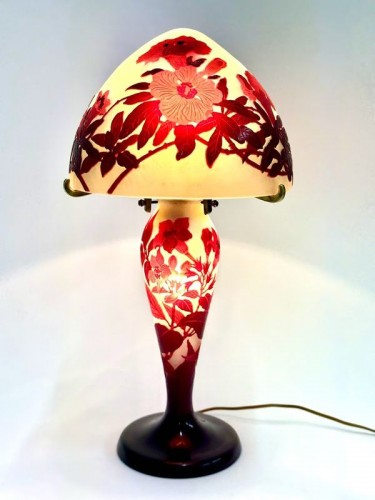 Emile Gallé - Lampe champignon Art nouveau "Bignones" - Antiquités Art Nouveau