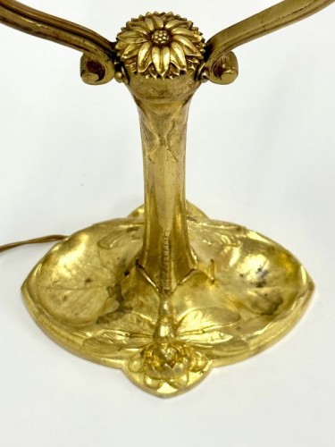 Antiquités - Muller Frères Lunéville -  Lampe Art nouveau "Cœur de Marie"