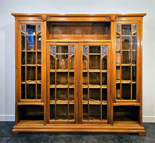 Mobilier Bibliothéque, vitrine - Louis Majorelle - Bibliothèque Art Nouveau "Ginkgo Biloba"