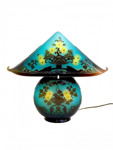 Emile Gallé - Lampe champignon Art Nouveau "Pagode"