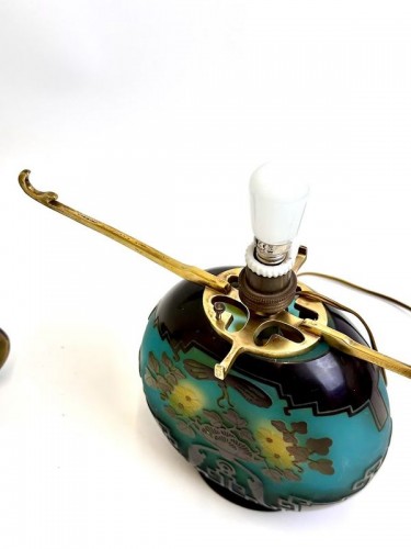 Art Déco - Emile Gallé - Lampe champignon Art Nouveau "Pagode"