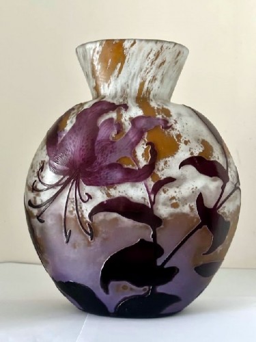 Daum Nancy - Vase Art Nouveau "Aux Lys" - Antiquités Art Nouveau