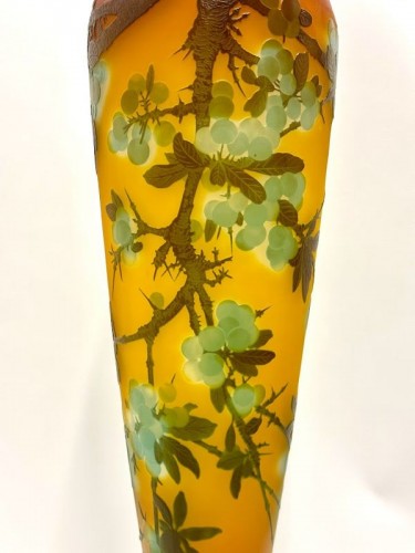 Emile Gallé - Grand vase Art nouveau "Prunus" - Art Déco