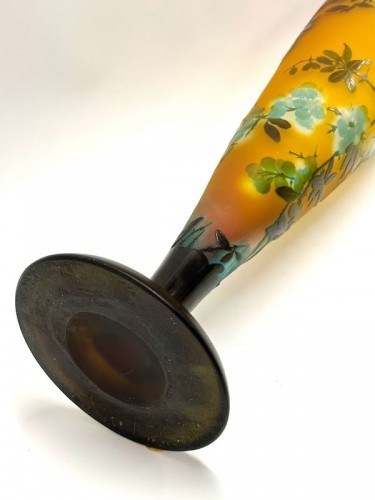 Art Déco - Emile Gallé - Grand vase Art nouveau "Prunus"