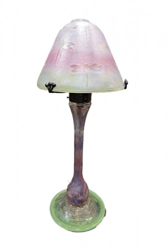 Daum Nancy - Art Nouveau "Dragonflies" Mushroom Lamp