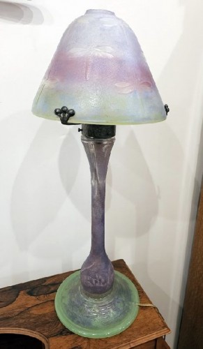 Daum Nancy - Art Nouveau &quot;Dragonflies&quot; Mushroom Lamp - Lighting Style Art nouveau