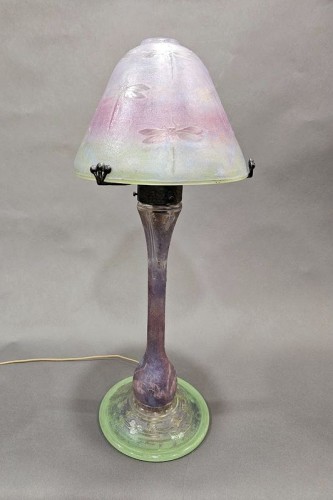 Lighting  - Daum Nancy - Art Nouveau &quot;Dragonflies&quot; Mushroom Lamp