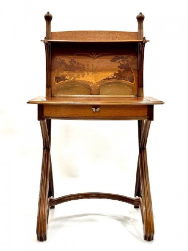 Louis Majorelle - Bureau Art Nouveau "Paysage Lacustre" - Mobilier Style Art nouveau