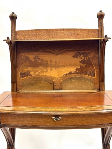 Mobilier Bureau et Secrétaire - Louis Majorelle - Bureau Art Nouveau "Paysage Lacustre"