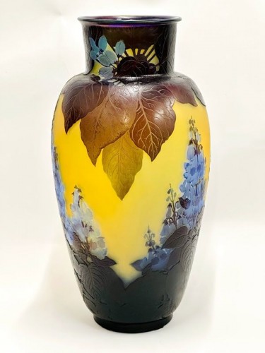 XXe siècle - Emile Gallé - Monumental Vase Art nouveau "Paulownia"