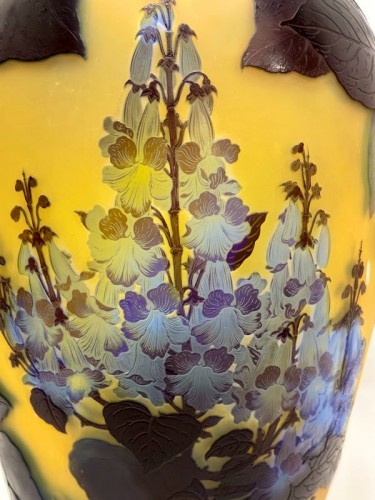 Antiquités - Emile Gallé - Monumental Vase Art nouveau "Paulownia"