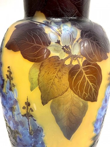 Antiquités - Emile Gallé - Monumental Vase Art nouveau "Paulownia"