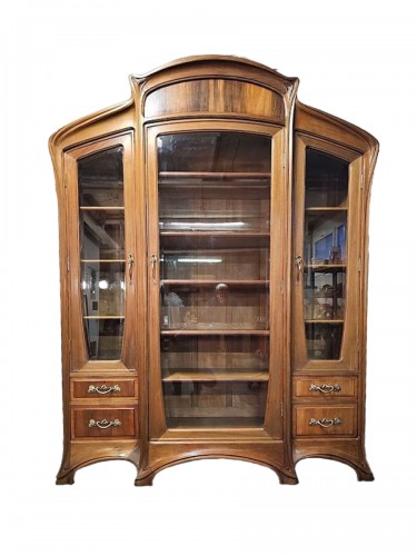 Camille Gauthier - &quot;Mouluration Ornée&quot; Art Nouveau bookcase