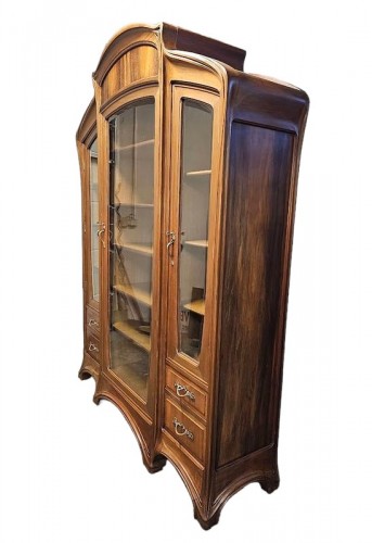 20th century - Camille Gauthier - &quot;Mouluration Ornée&quot; Art Nouveau bookcase