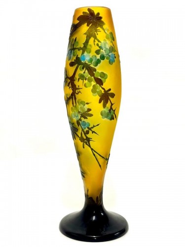 Emile Gallé - Grand Vase Art nouveau "Prunus"
