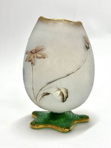 Daum Nancy - Vase Art nouveau "Aux Marguerites" - Verrerie, Cristallerie Style Art nouveau