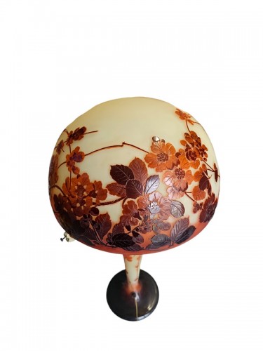 Emile Gallé - Large Art Nouveau &quot;Japanese Cherry Blossom&quot; Mushroom Lamp - Art nouveau