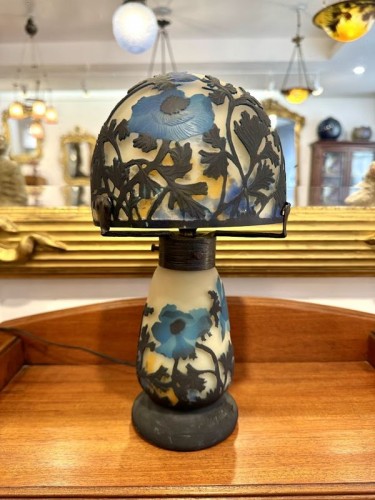 Lighting  - Muller Frères Lunéville - “Blue Anemones” Mushroom Lamp