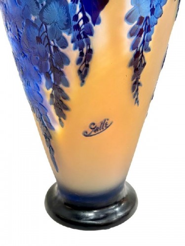 Antiquités - Emile Gallé Monumental Vase "Wisteria"
