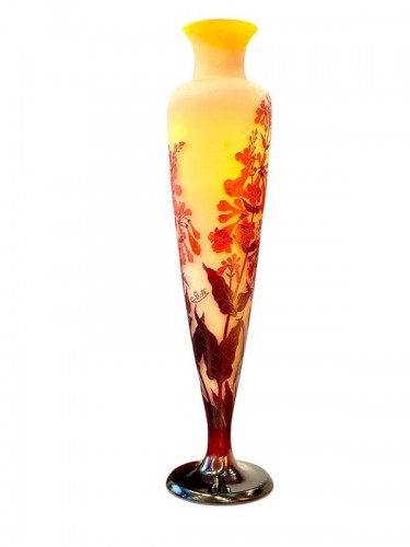 Glass & Crystal  - Emile Gallé - Monumental Art Nouveau “Fleurs de Galane” vase