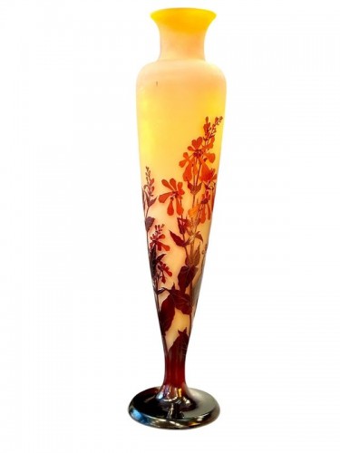 20th century - Emile Gallé - Monumental Art Nouveau “Fleurs de Galane” vase