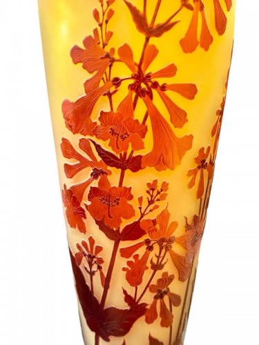 Antiquités - Emile Gallé - Monumental Art Nouveau “Fleurs de Galane” vase