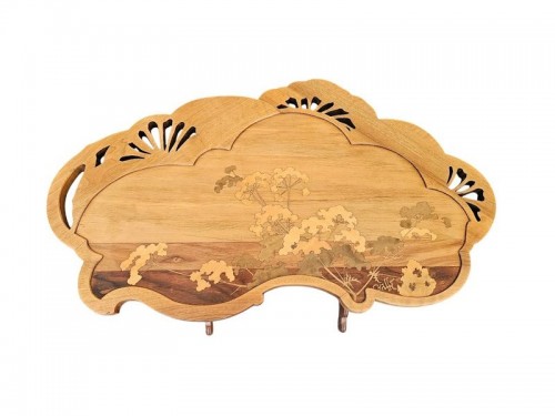 Emile Gallé - Art nouveau “Ombelles” pedestal table - Furniture Style Art nouveau
