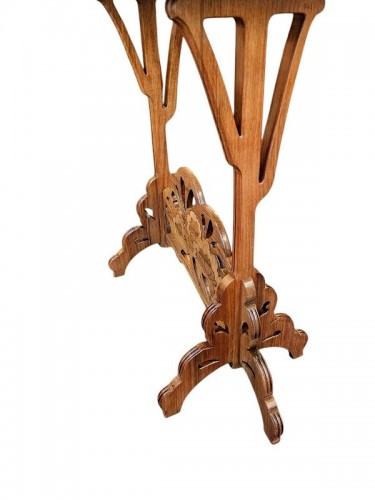 Art nouveau - Emile Gallé - Art nouveau “Ombelles” pedestal table