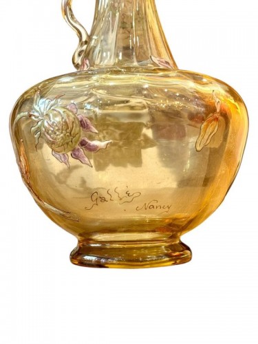 Emile Gallé - Carafe Art nouveau "Dahlias" - Antiquités Art Nouveau