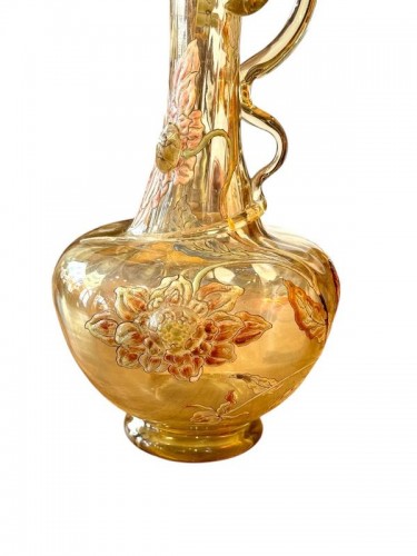 XIXe siècle - Emile Gallé - Carafe Art nouveau "Dahlias"