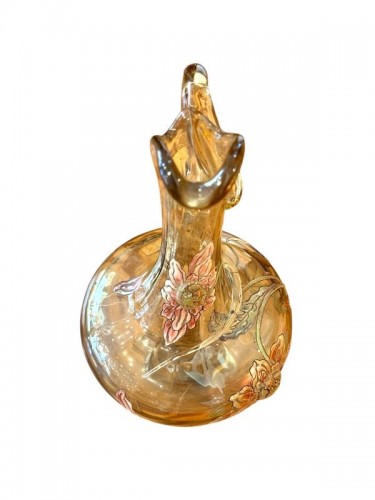 Art nouveau - Emile Gallé - Carafe Art nouveau "Dahlias"