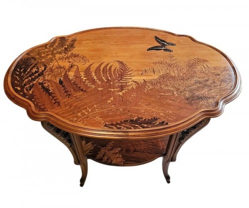 Emile Gallé - Table à Thé Art nouveau "Fougères" - Mobilier Style Art nouveau