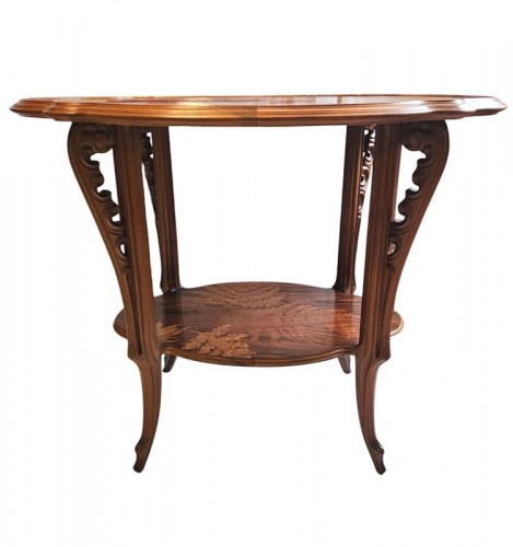 Mobilier Table & Guéridon - Emile Gallé - Table à Thé Art nouveau "Fougères"