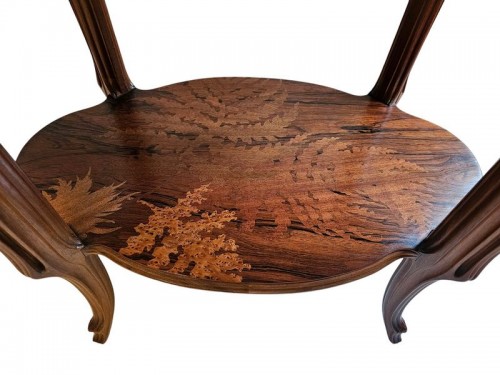 Emile Gallé - Table à Thé Art nouveau "Fougères" - Antiquités Art Nouveau