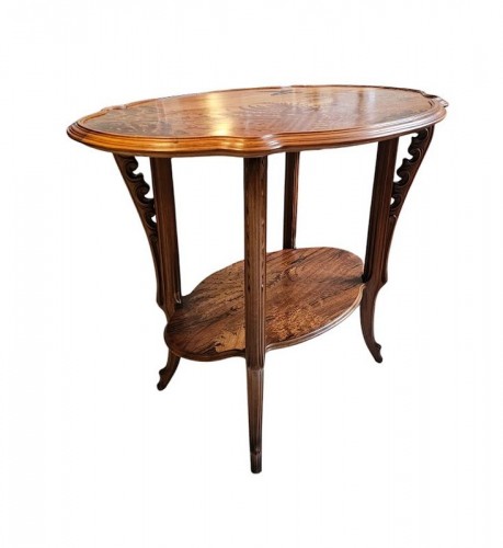 XXe siècle - Emile Gallé - Table à Thé Art nouveau "Fougères"