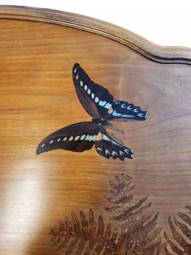 Art nouveau - Emile Gallé - Table à Thé Art nouveau "Fougères"