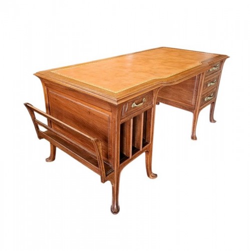 XXe siècle - Abel Landry - Grand bureau Art nouveau double face