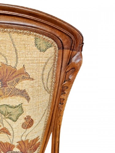 Louis Majorelle - Paire de chaises Art nouveau "Chicorée" - Art nouveau