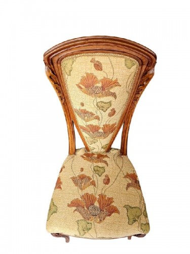 Art nouveau - Louis Majorelle - Paire de chaises Art nouveau "Chicorée"