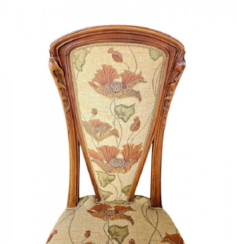 Antiquités - Louis Majorelle - Paire de chaises Art nouveau "Chicorée"