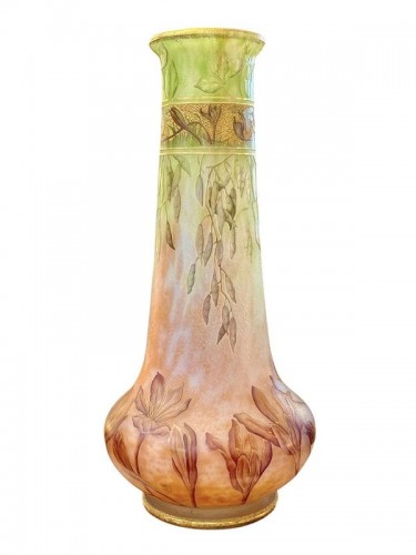 Daum Nancy Vase Art Nouveau "Crocus et Abeilles"