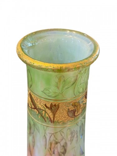 Daum Nancy Vase Art Nouveau "Crocus et Abeilles" - Art nouveau