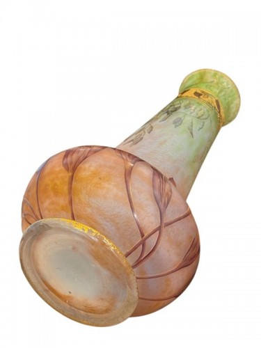 Art nouveau - Daum Nancy Vase Art Nouveau "Crocus et Abeilles"