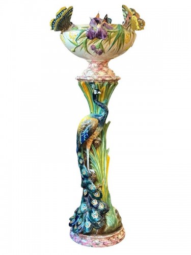 Delphin Massier Grand Complet Art Nouveau "Paon et Papillons"