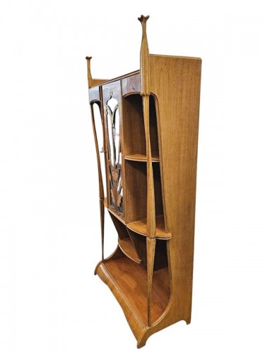 Mobilier Bibliothéque, vitrine - Louis Majorelle - Vitrine Art nouveau "Aux capucines"