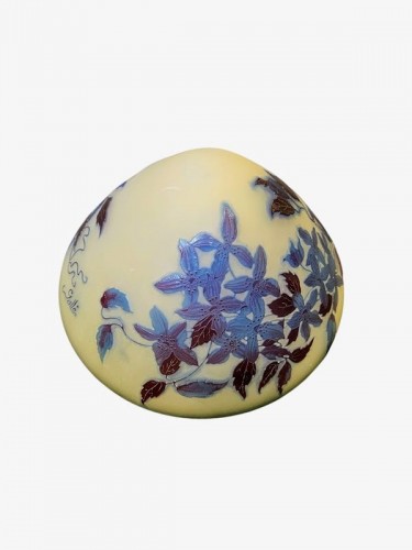 Emile Gallé-  Lampe champignon Art nouveau "Clématites bleues" - Art Déco