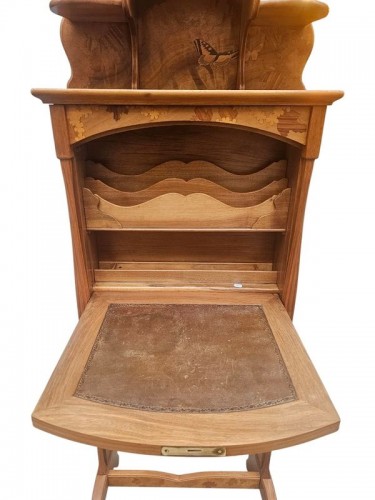 XXe siècle - Louis Majorelle - Billet doux Art nouveau "Ecureuil et papillons"